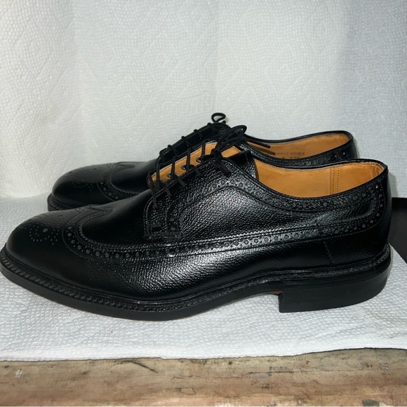 New Iron Age By Bostonian 8.5 D/B Black Wingtip Dress Safety Shoes - Picture 5 of 13